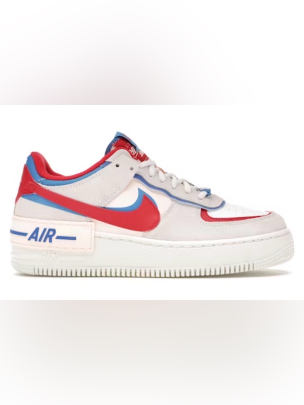 Nike Low-Top Sneaker - White with Red & Blue Accents